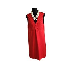 Tower Hill Collection Red Sleeveless Deep V-Neck Knit Dress Size XL